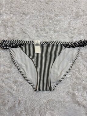 NWT Aerie Seersucker Ruffle Bikini Swim Bottoms Striped Size S